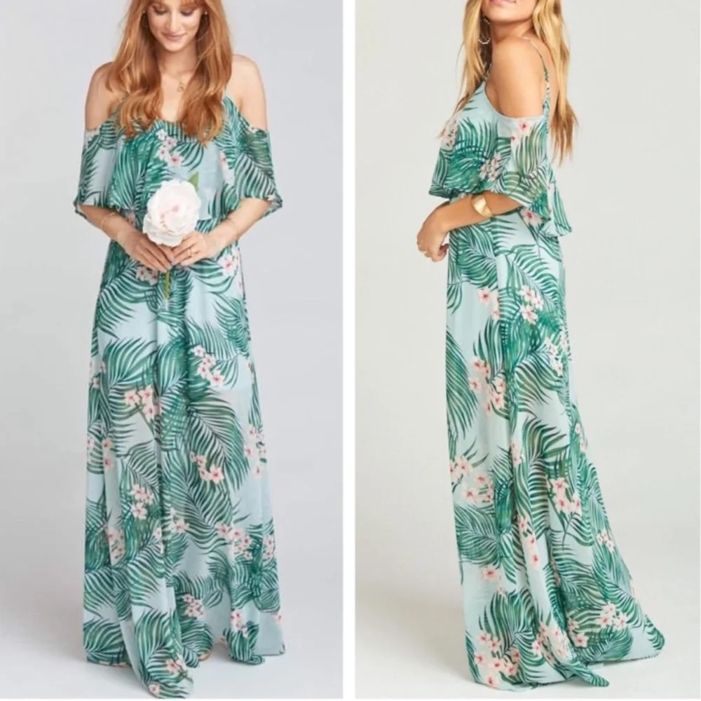 SMYM Floral Hanalei Dream Off Shoulder Maxi Dress - Picture 1 of 9